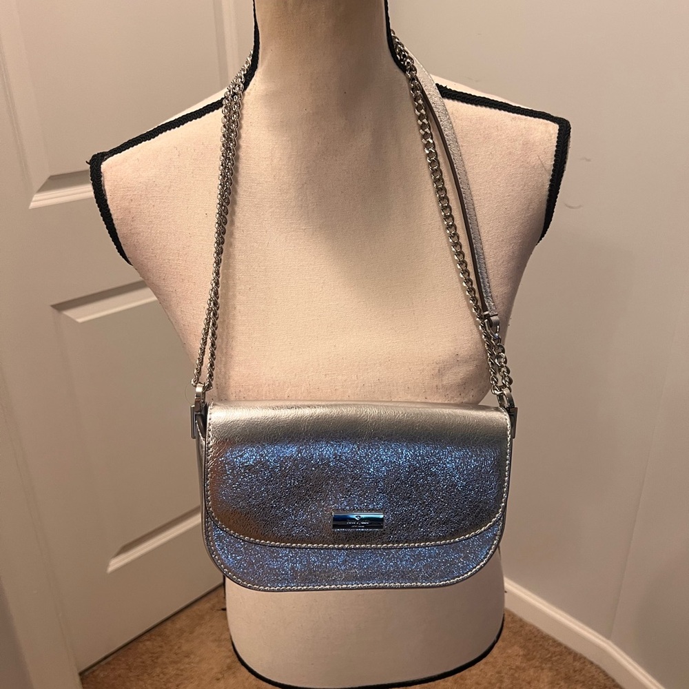 Kate Spade New York metallic silver crossbody bag — NWOT (new without tags).